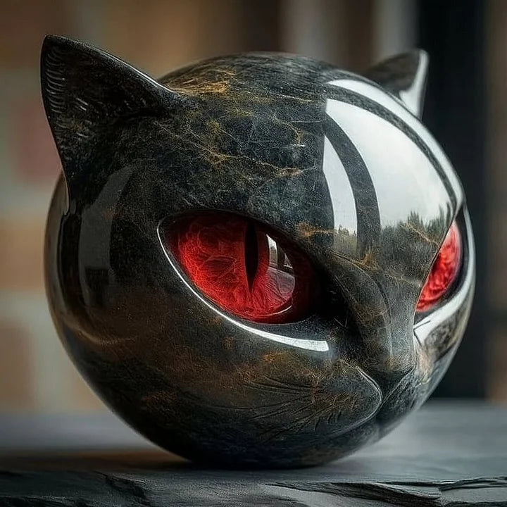 Savrani™ | Scultura testa di gatto nero