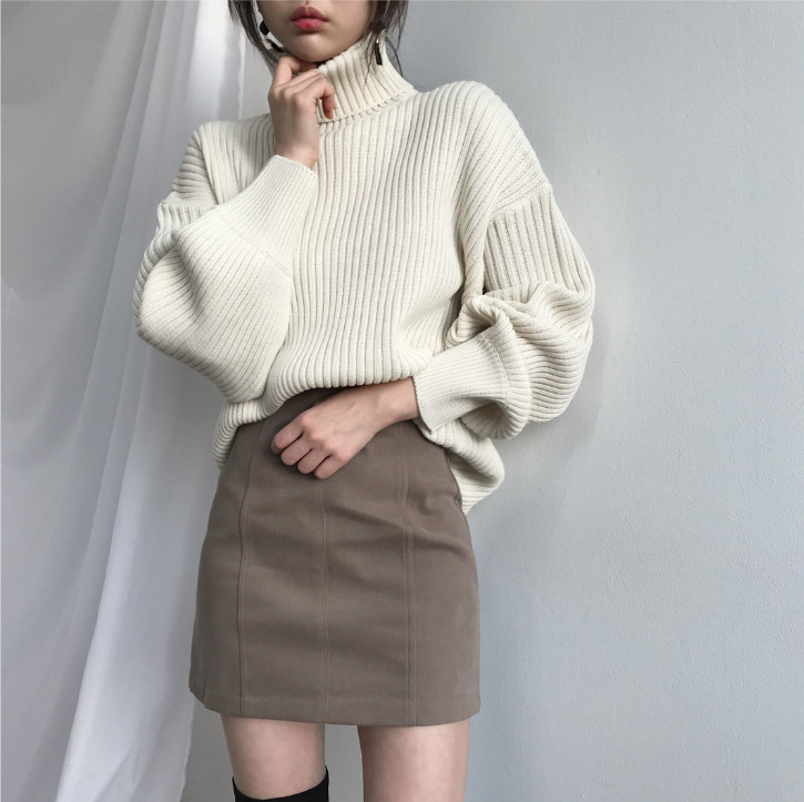 Savrani™ | Pullover di lusso con colletto alto e maniche a palloncino