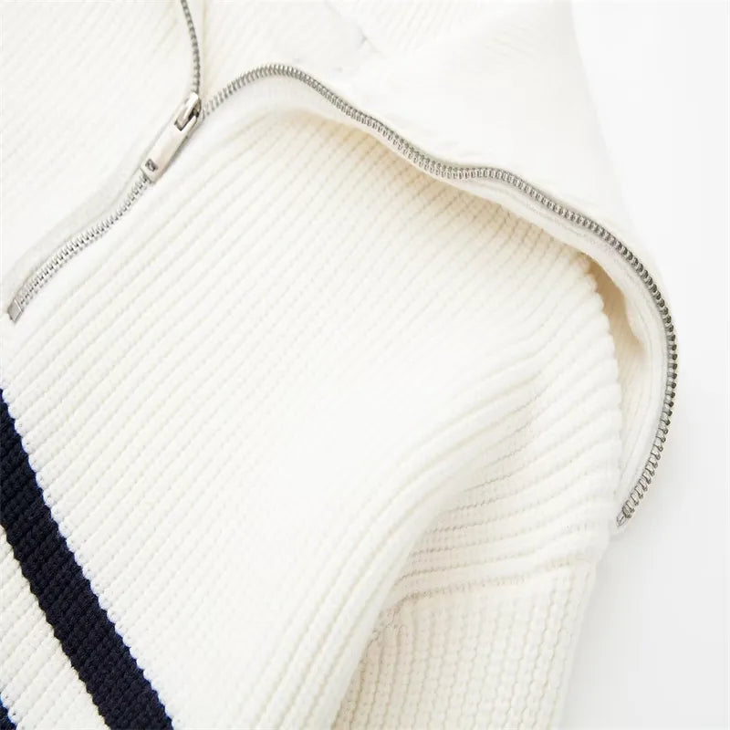 Savrani™ | Maglione a righe con zip