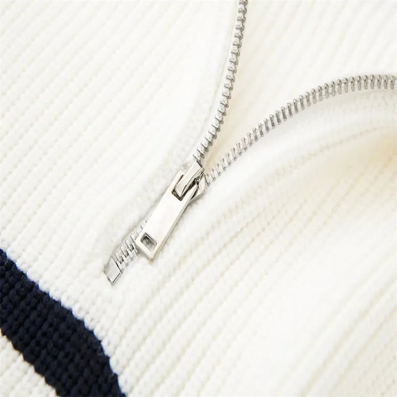 Savrani™ | Maglione a righe con zip