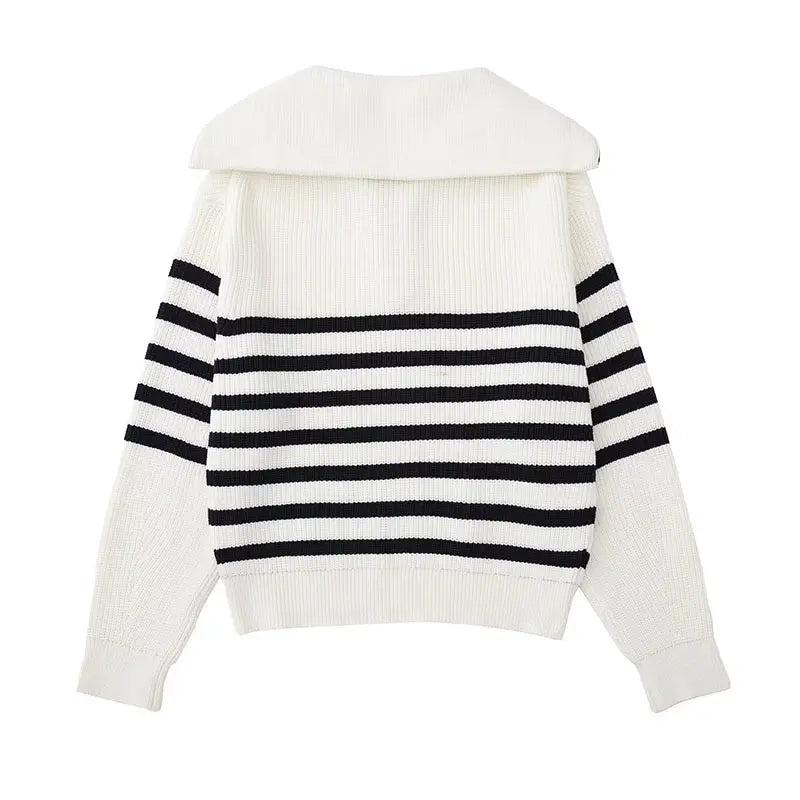 Savrani™ | Maglione a righe con zip