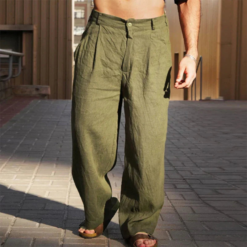Savrani™ | Pantaloni in lino a gamba larga