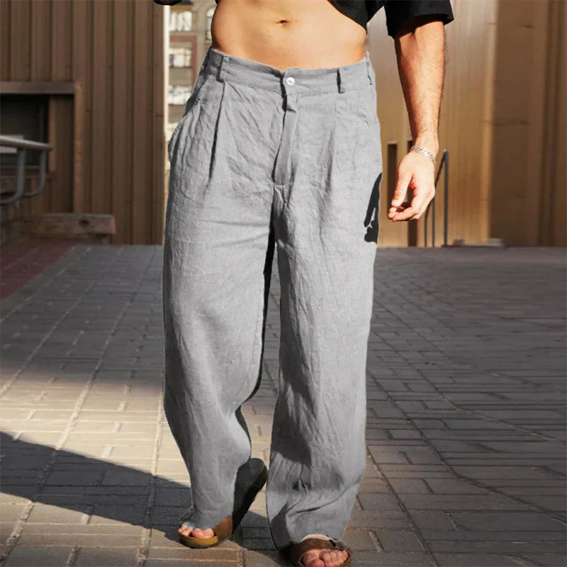 Savrani™ | Pantaloni in lino a gamba larga