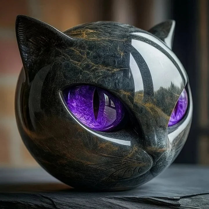 Savrani™ | Scultura testa di gatto nero