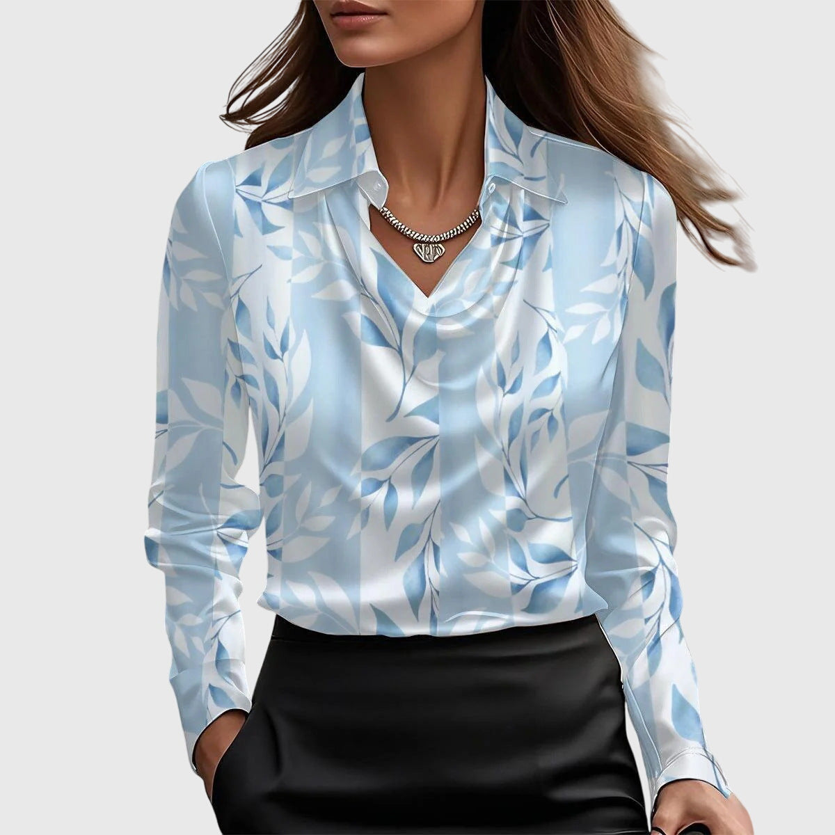Savrani™ | Camicetta elegante in raso lucido
