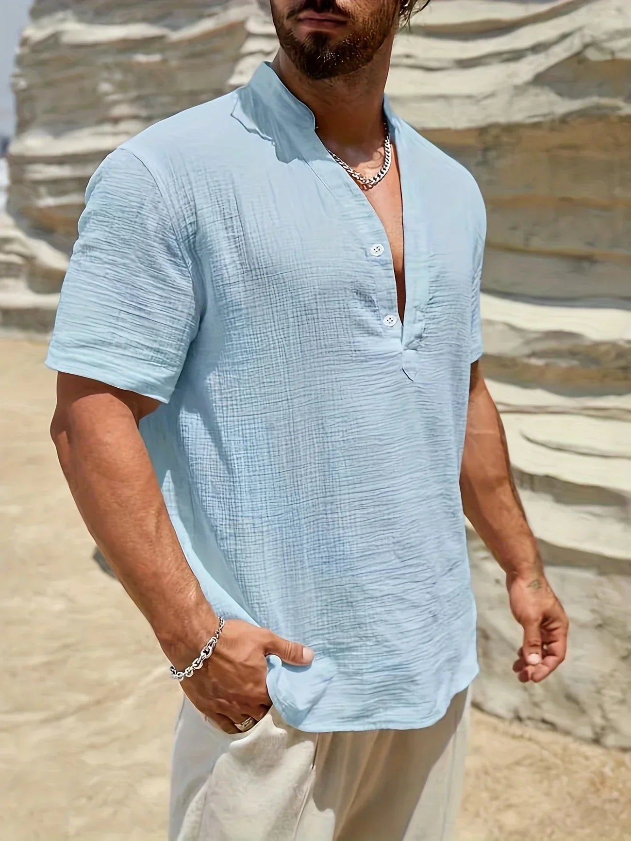 Savrani™ | Camicia estiva elegante con collo alto
