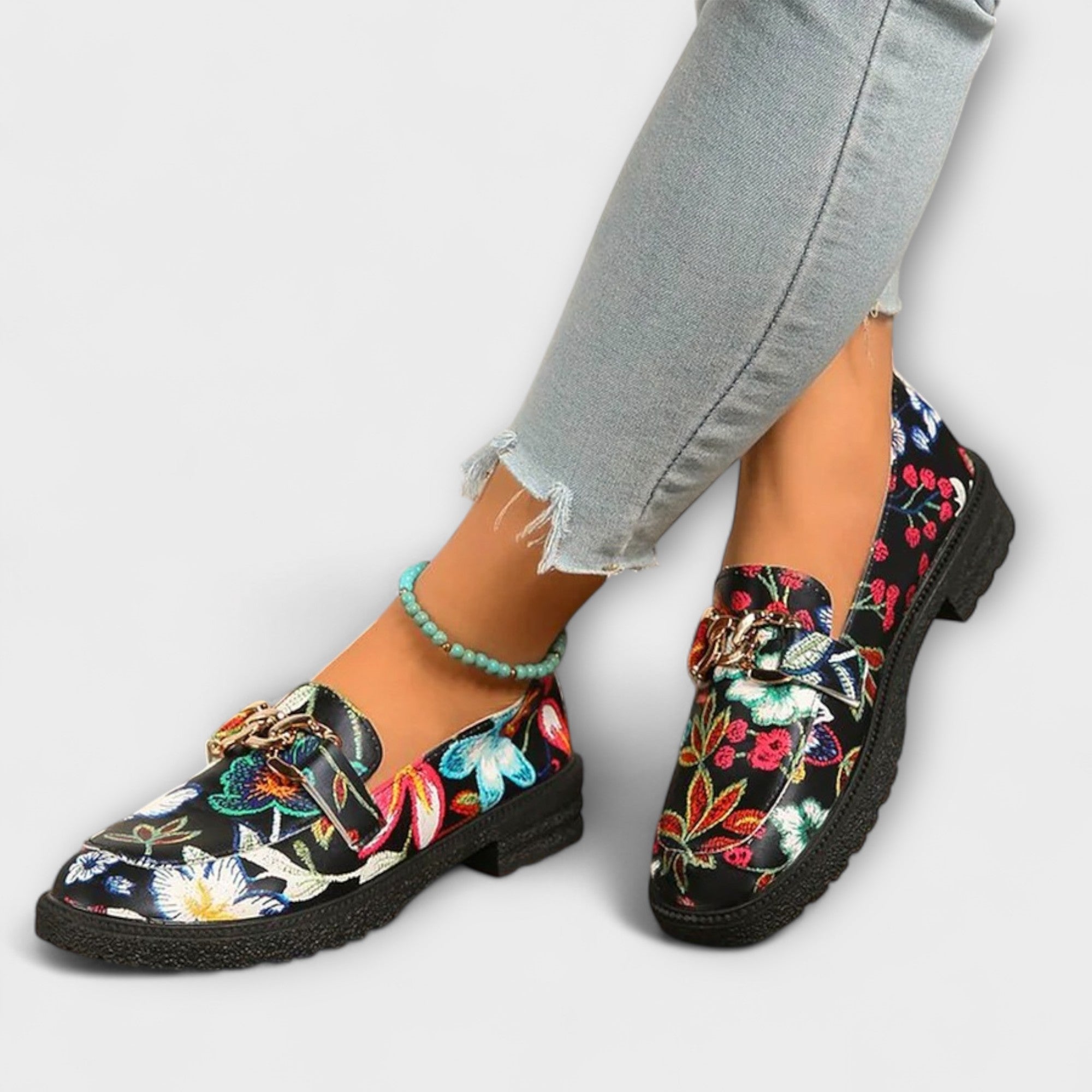 Savrani™ | Mocassini Multicolore con Motivo Floreale