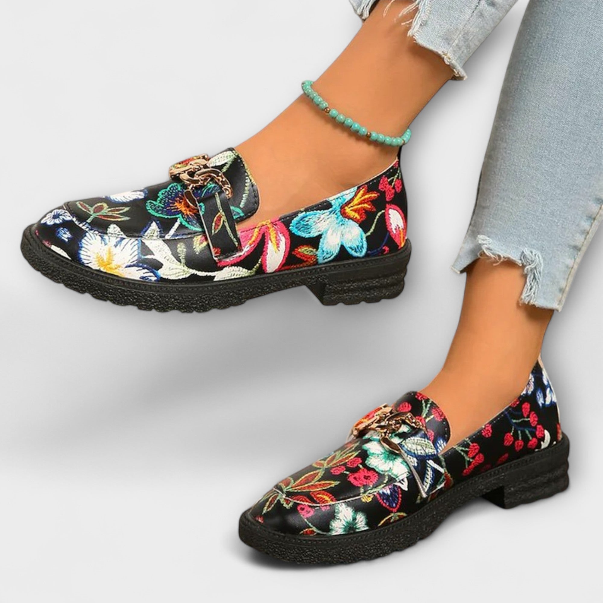 Savrani™ | Mocassini Multicolore con Motivo Floreale