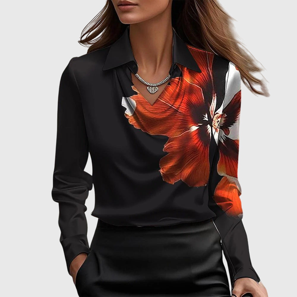 Savrani™ | Camicetta elegante in raso lucido