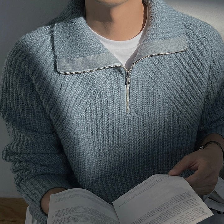 Savrani™ | Pullover Azure a quarti di zip.