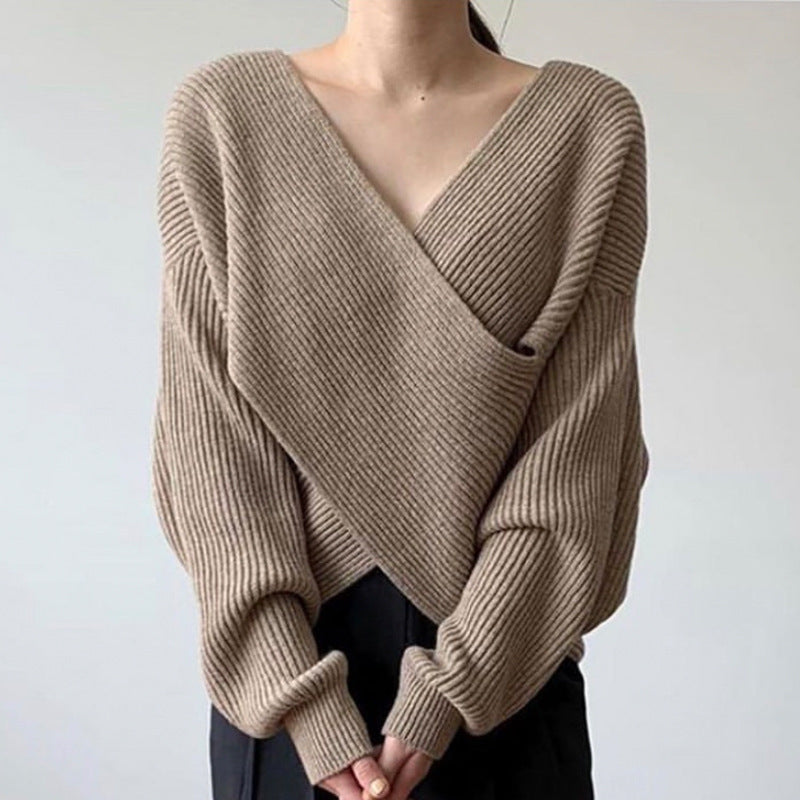 Savrani™ | Pull in maglia incrociata chic