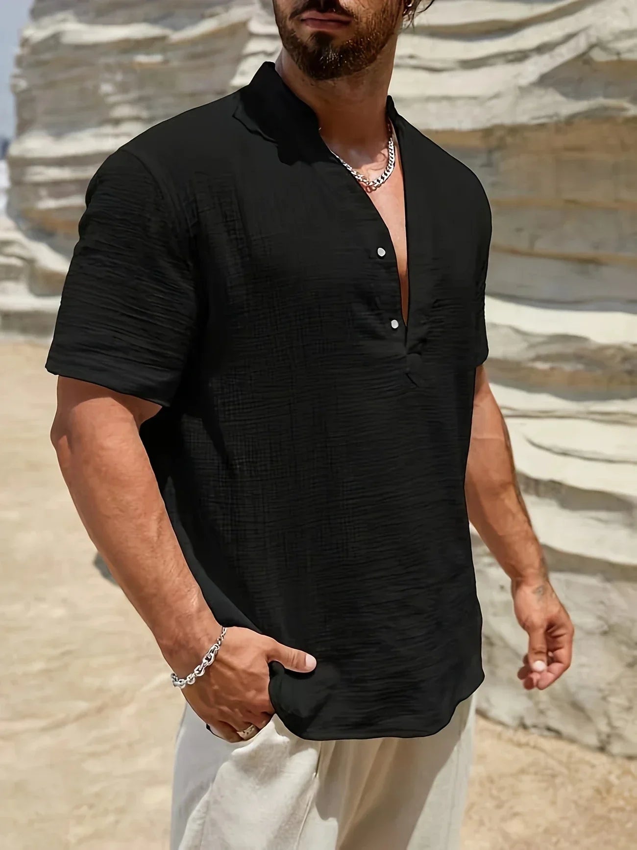 Savrani™ | Camicia estiva elegante con collo alto