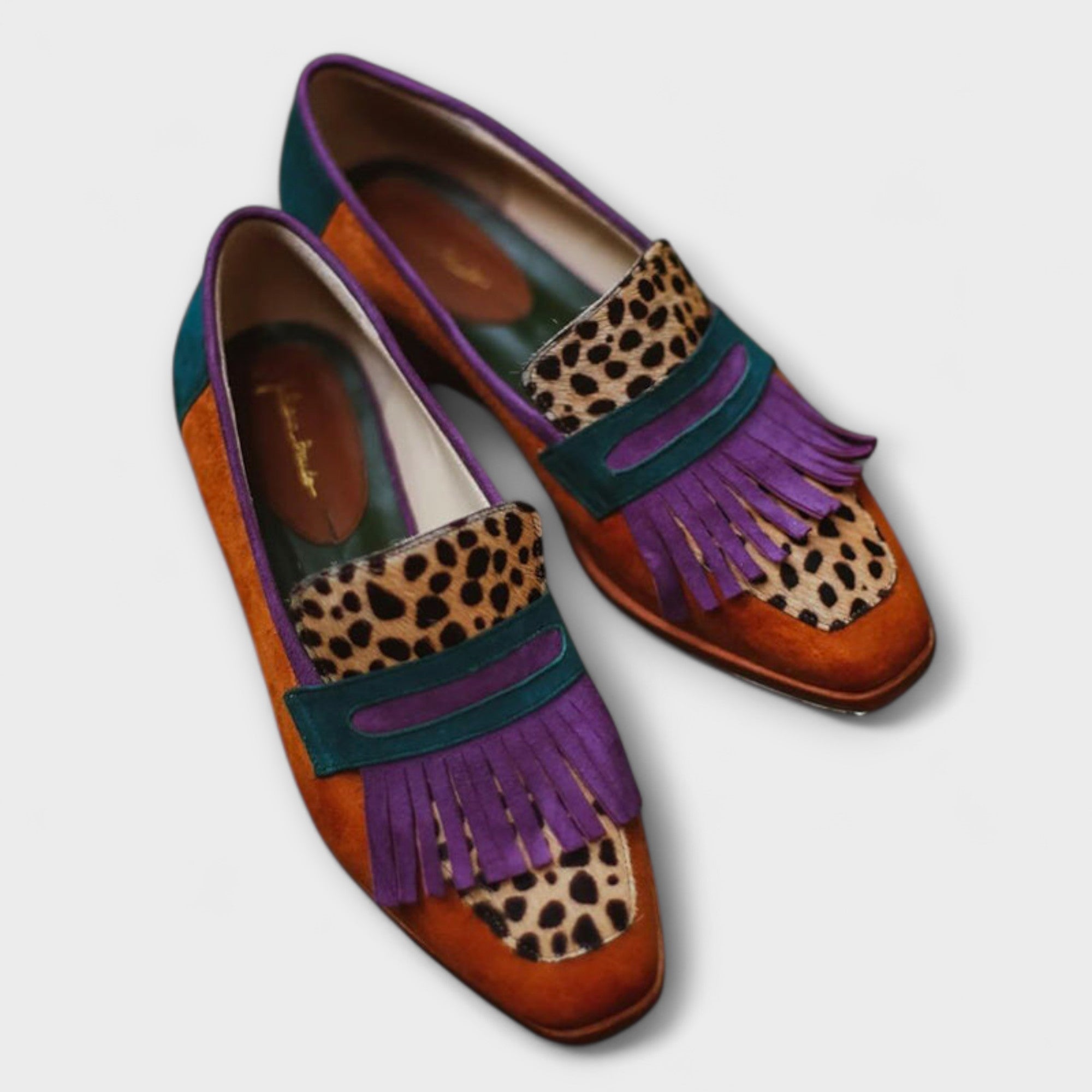 Savrani™ | Mocassino Marrone con Stampa Leopardata
