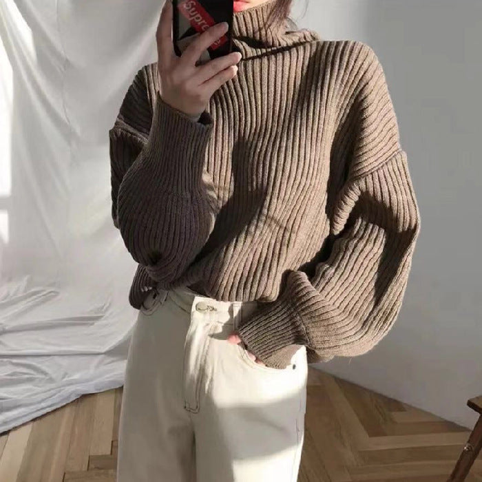 Savrani™ | Pullover di lusso con colletto alto e maniche a palloncino