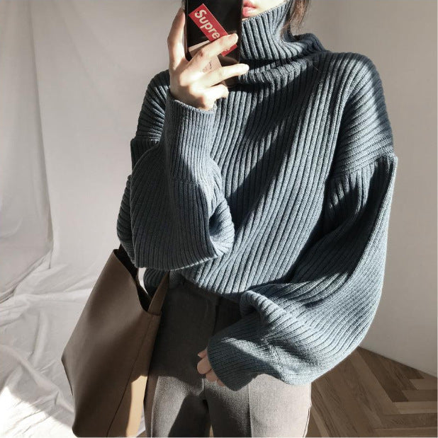 Savrani™ | Pullover di lusso con colletto alto e maniche a palloncino