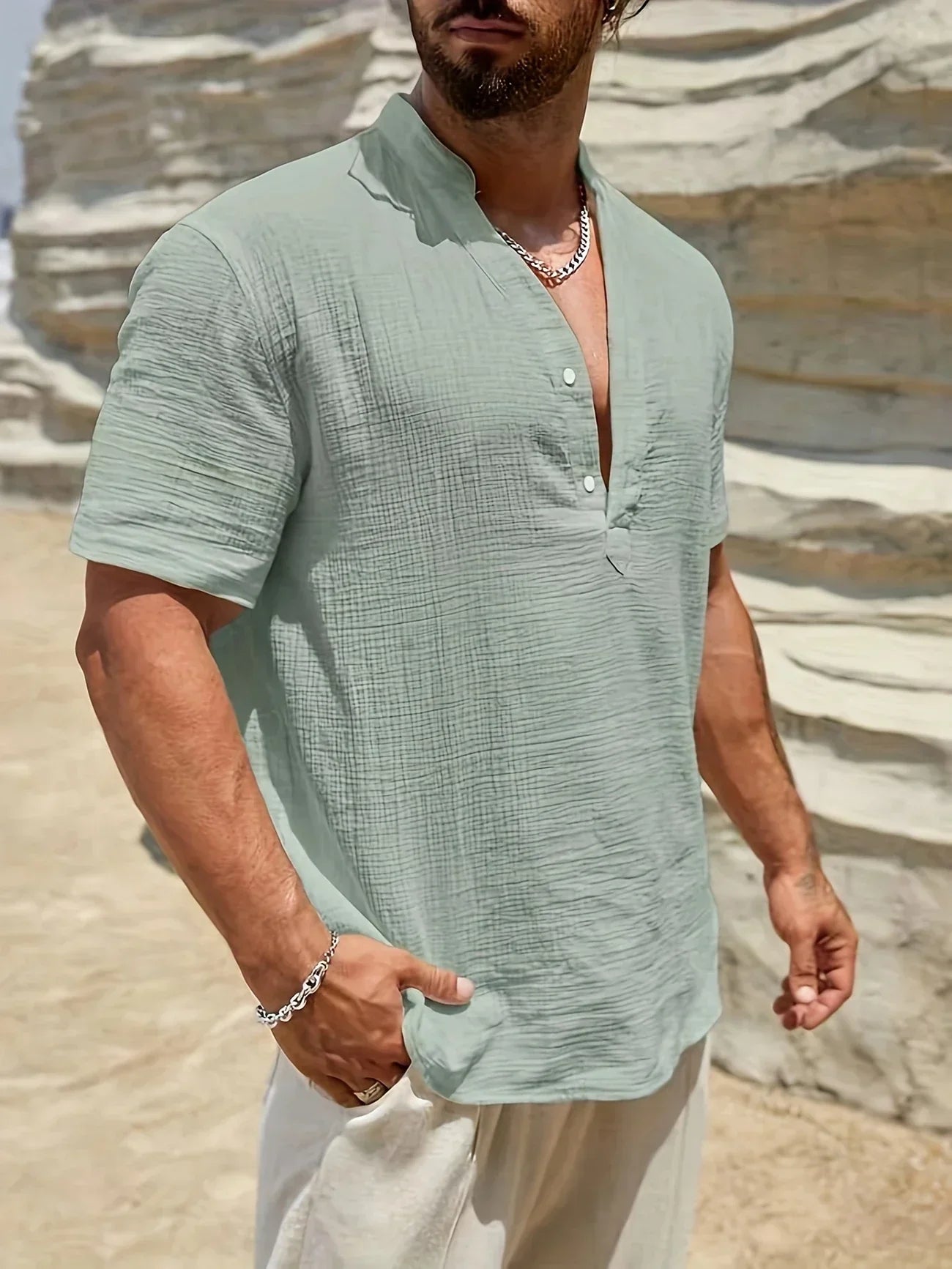 Savrani™ | Camicia estiva elegante con collo alto