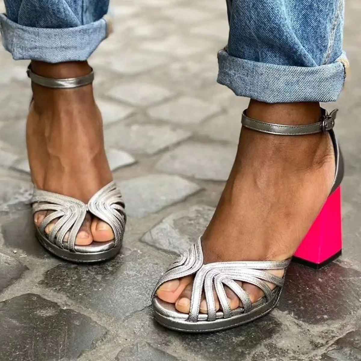 Savrani™ | Sandali con Tacco Brillante