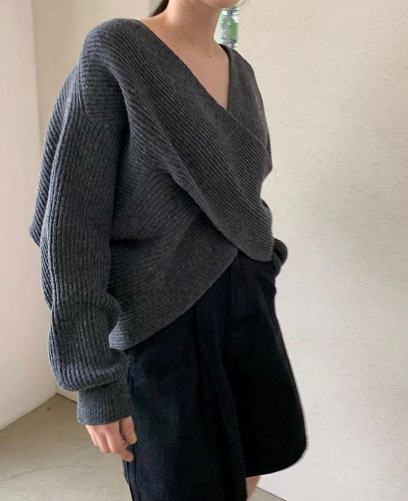 Savrani™ | Pull in maglia incrociata chic