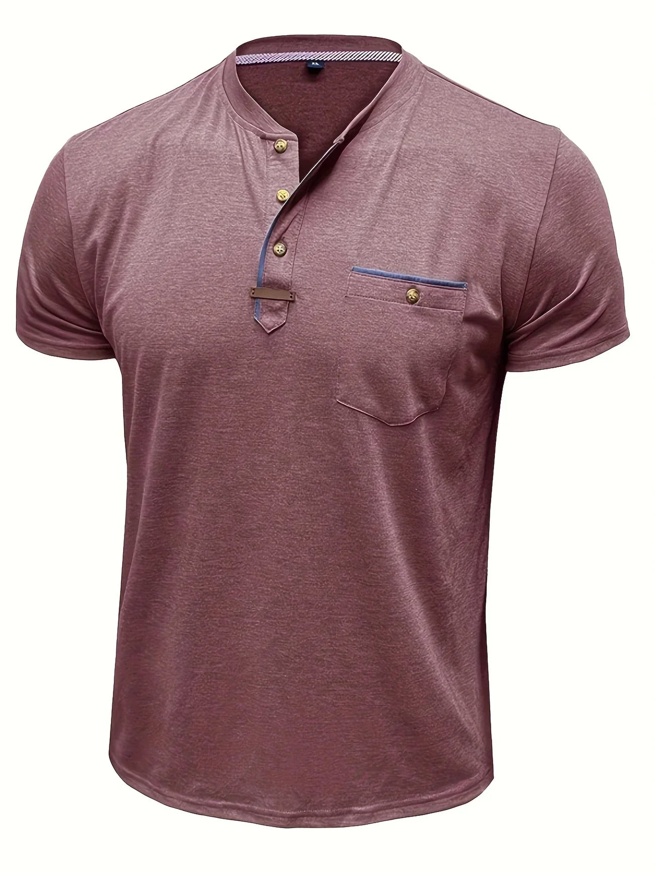 Savrani™ | T-shirt elegante con colletto rotondo e tasca