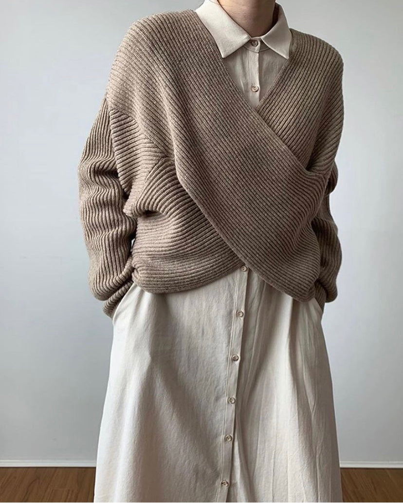 Savrani™ | Pull in maglia incrociata chic