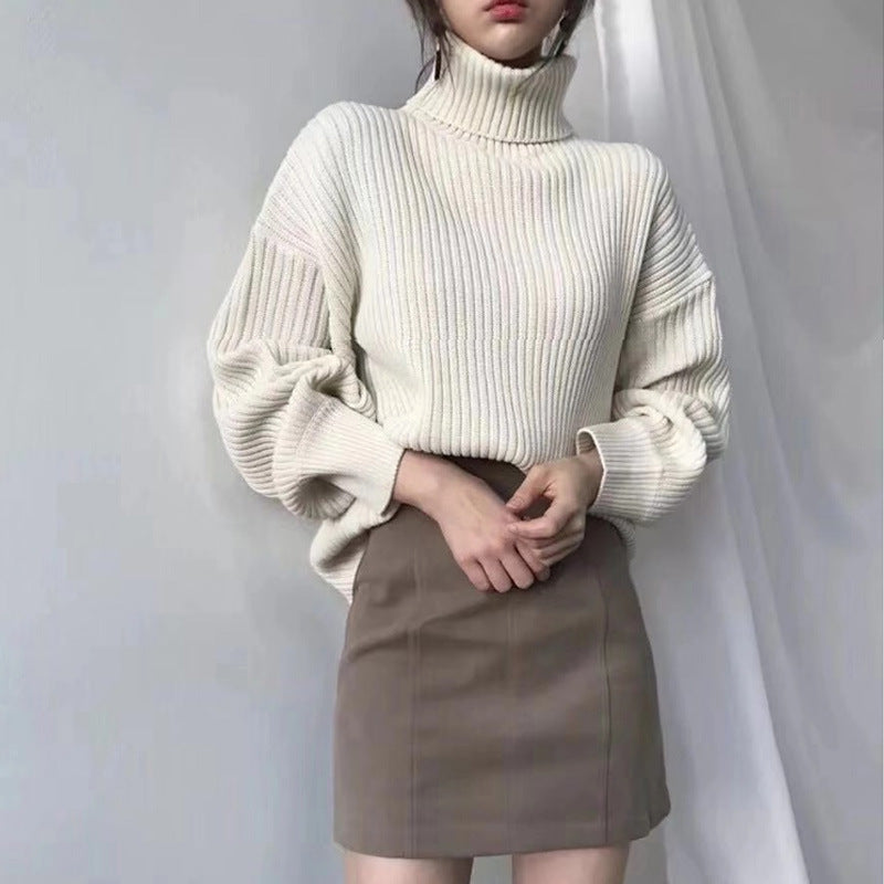 Savrani™ | Pullover di lusso con colletto alto e maniche a palloncino