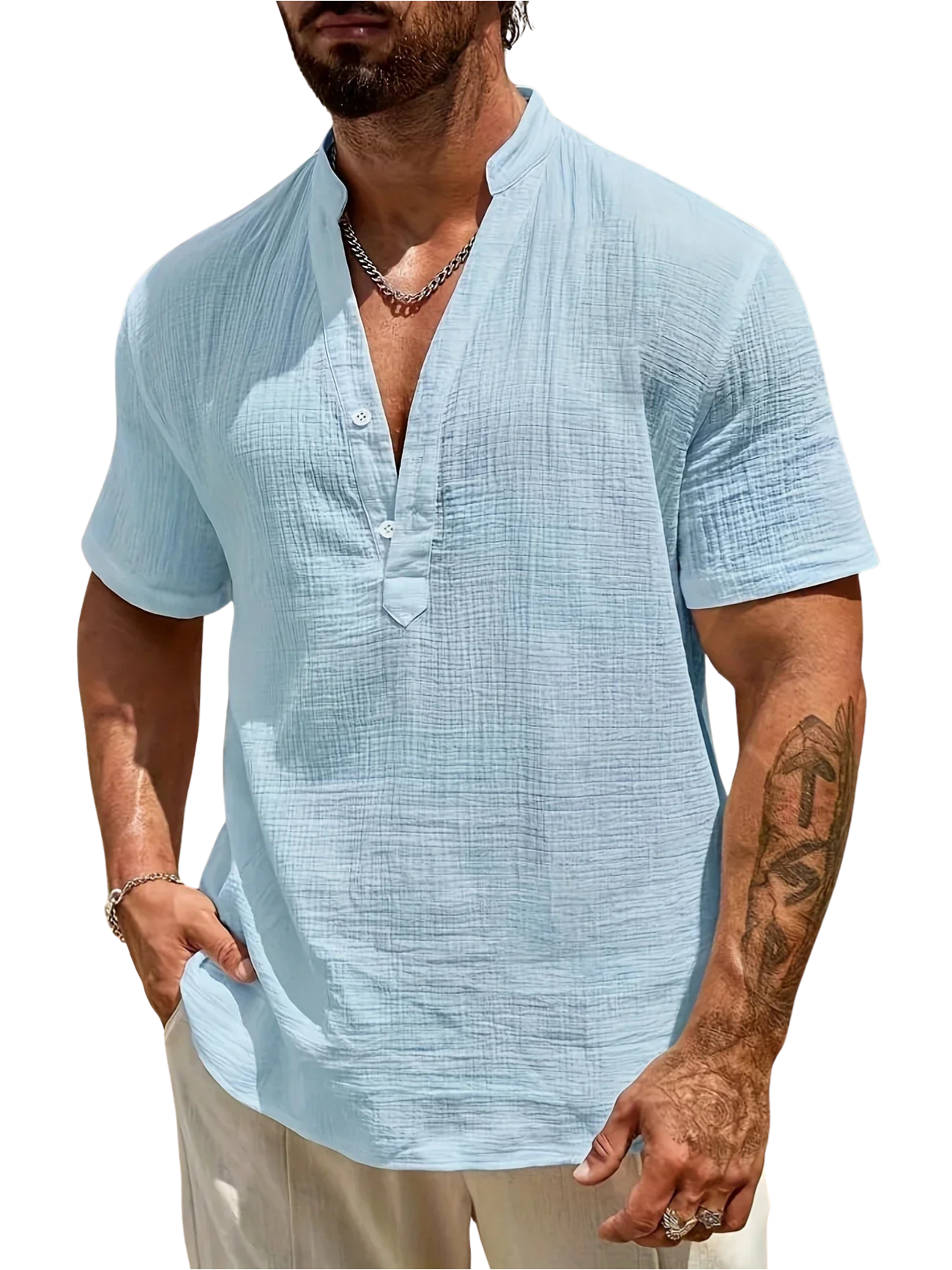 Savrani™ | Camicia estiva elegante con collo alto
