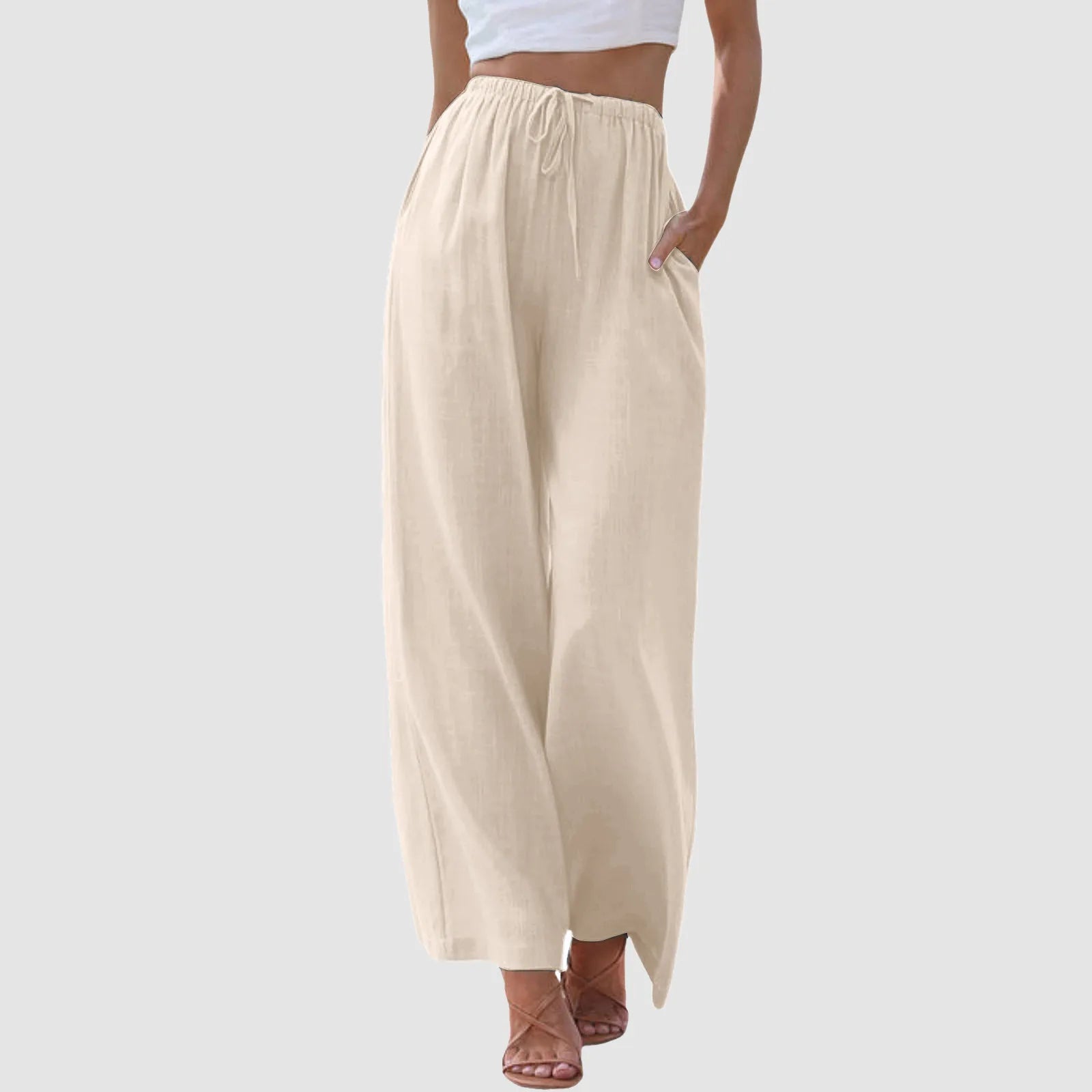 Savrani™ | Pantaloni a vita alta a gamba larga
