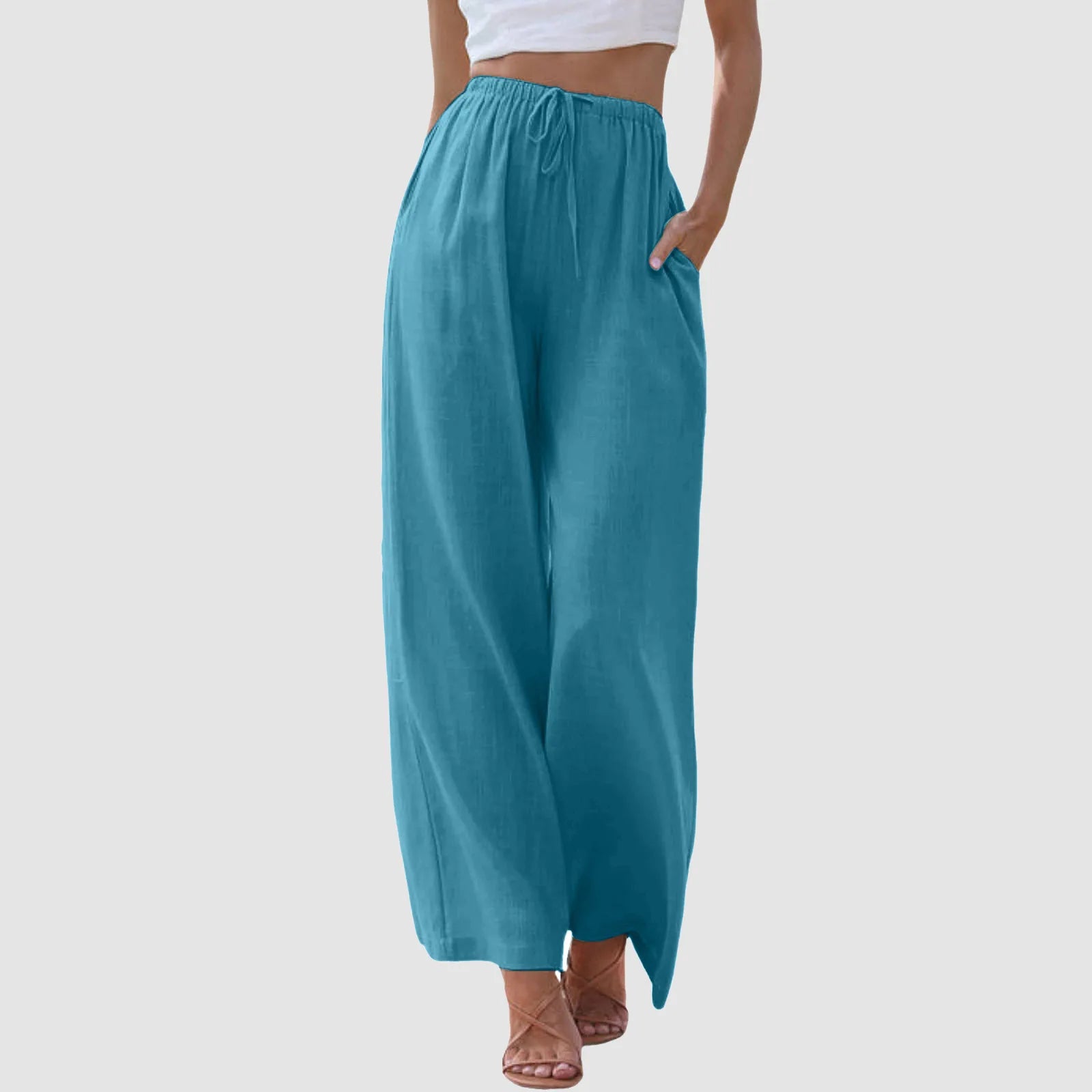 Savrani™ | Pantaloni a vita alta a gamba larga