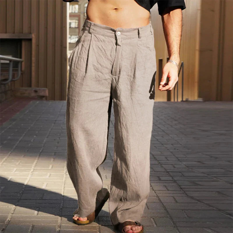 Savrani™ | Pantaloni in lino a gamba larga