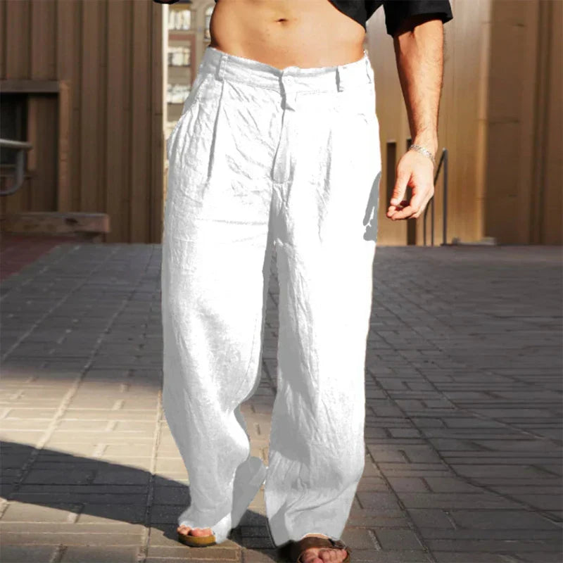 Savrani™ | Pantaloni in lino a gamba larga