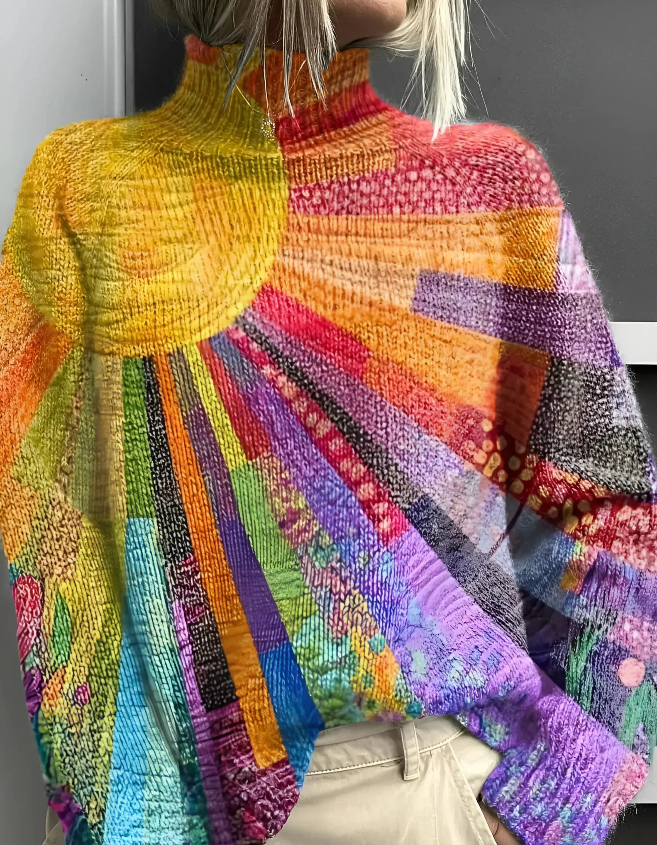 Savrani™ | Maglione multicolore a collo alto