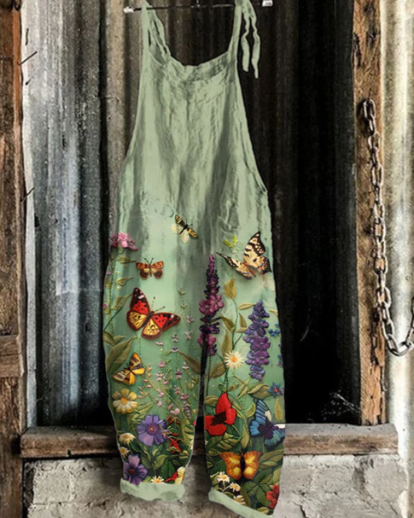 Savrani™ | Salopette Floreale con Farfalle per Donna - Comfort ed Eleganza