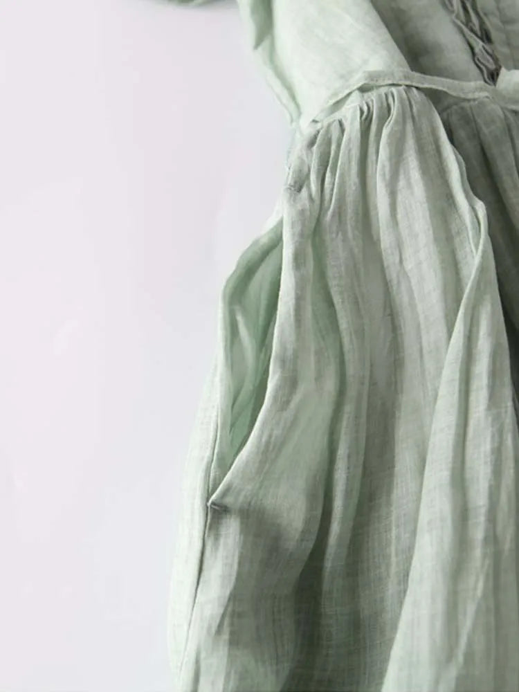 Savrani™ | Abito da Donna in Stile Retro con Collo Rotondo e Lacci in Vita