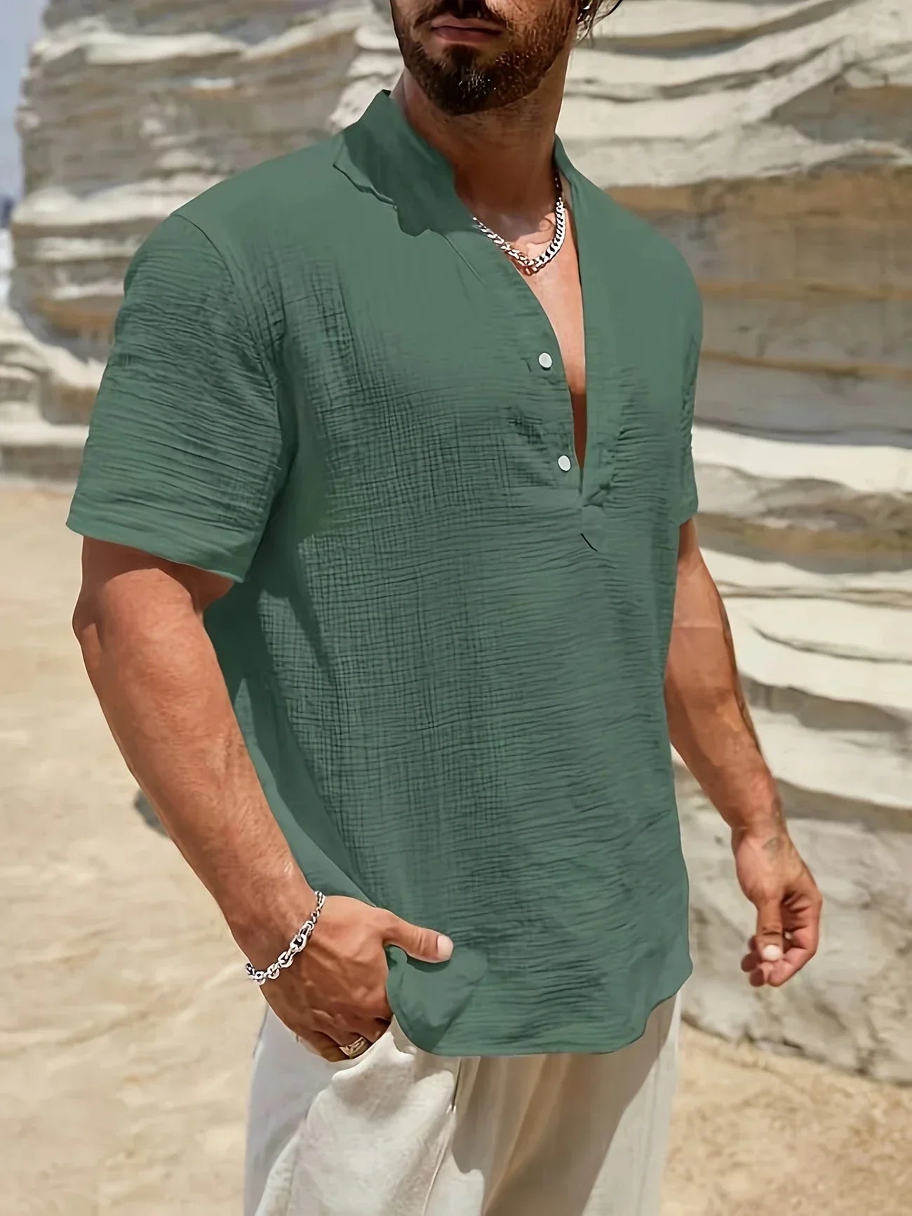 Savrani™ | Camicia estiva elegante con collo alto