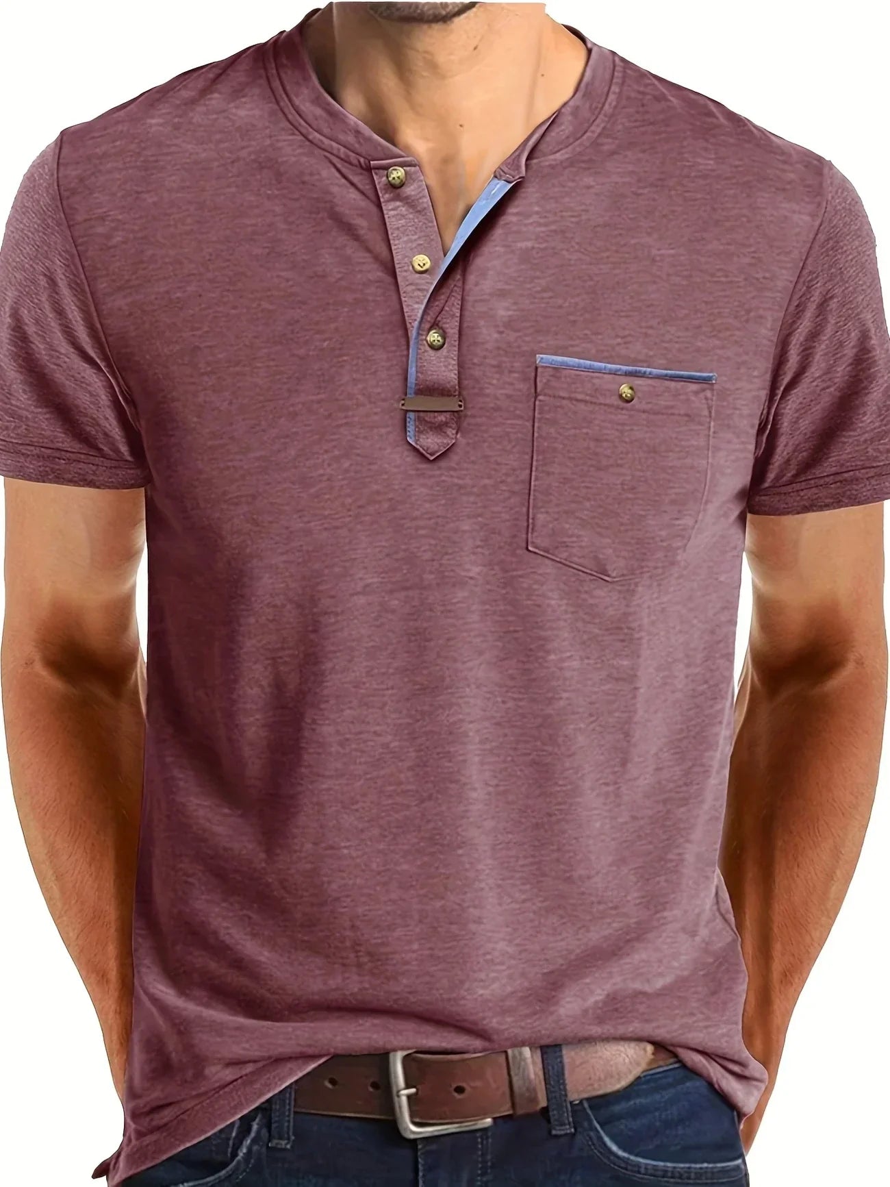 Savrani™ | T-shirt elegante con colletto rotondo e tasca