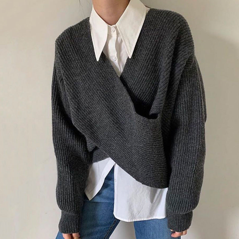 Savrani™ | Pull in maglia incrociata chic