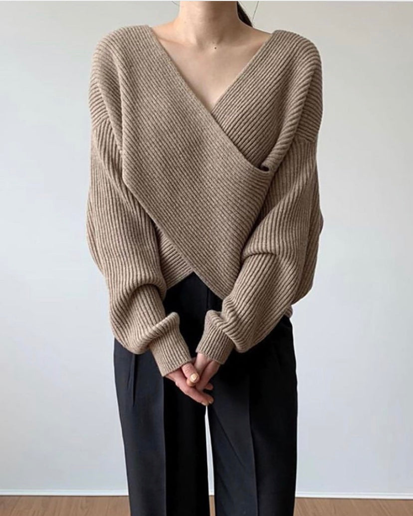 Savrani™ | Pull in maglia incrociata chic
