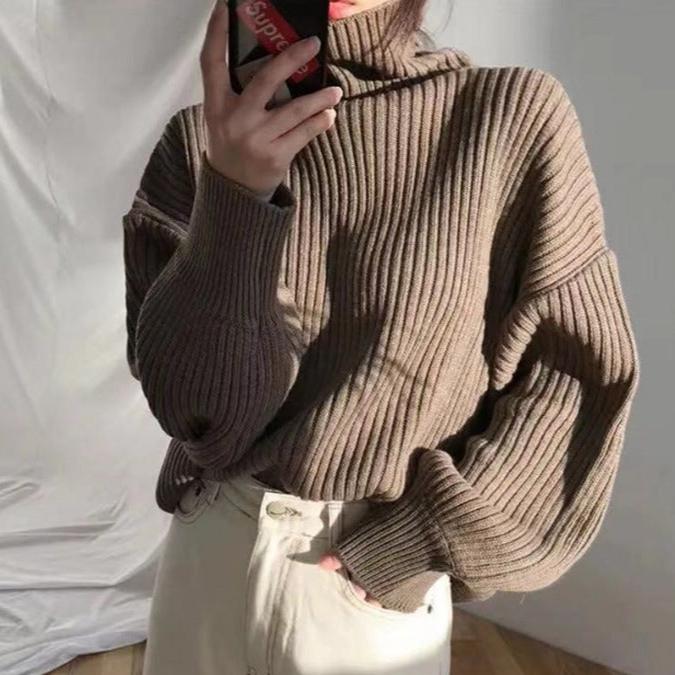 Savrani™ | Pullover di lusso con colletto alto e maniche a palloncino