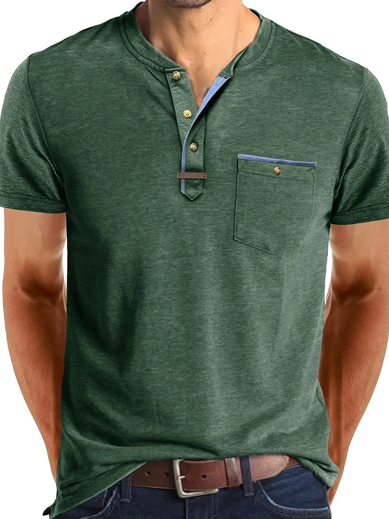 Savrani™ | T-shirt elegante con colletto rotondo e tasca