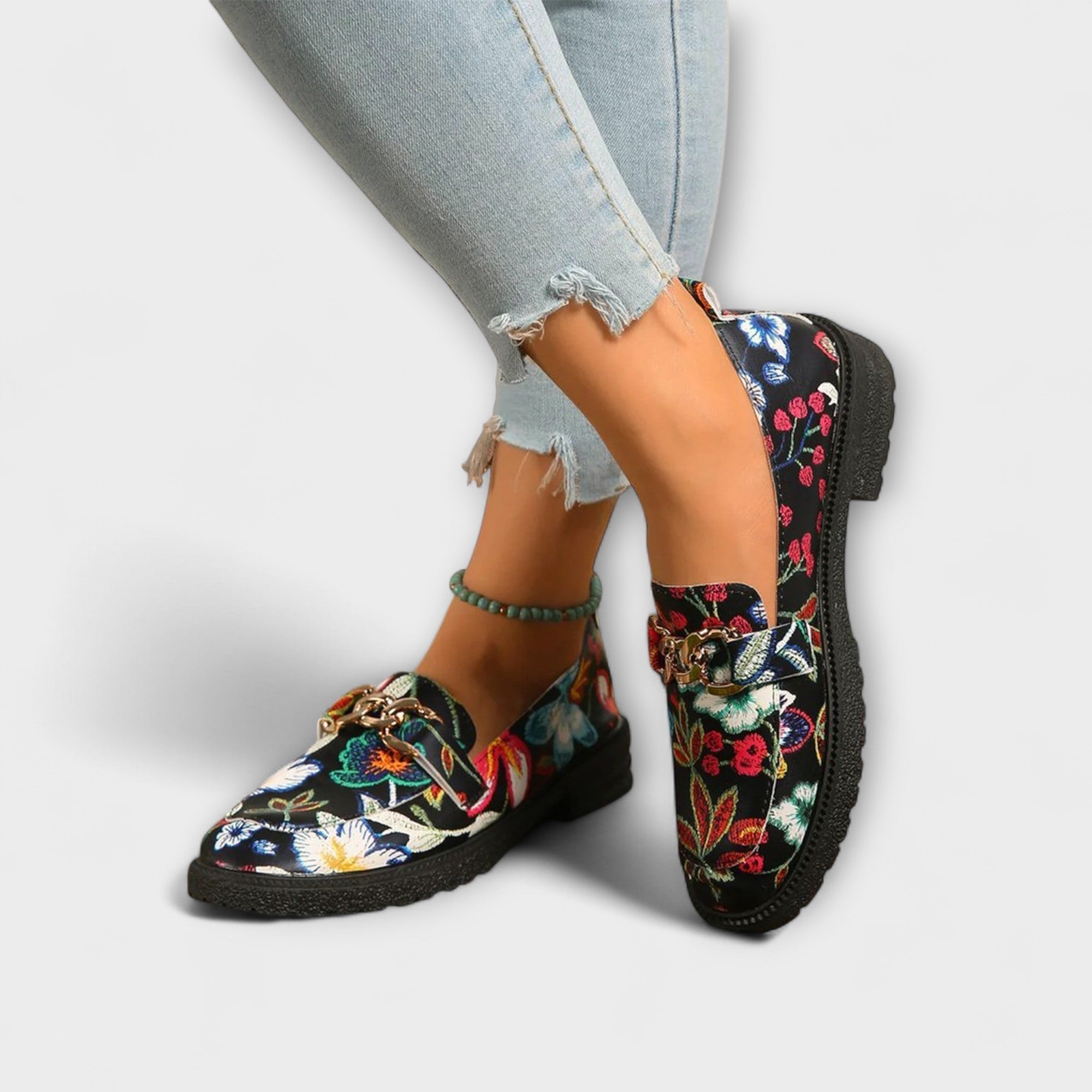 Savrani™ | Mocassini Multicolore con Motivo Floreale