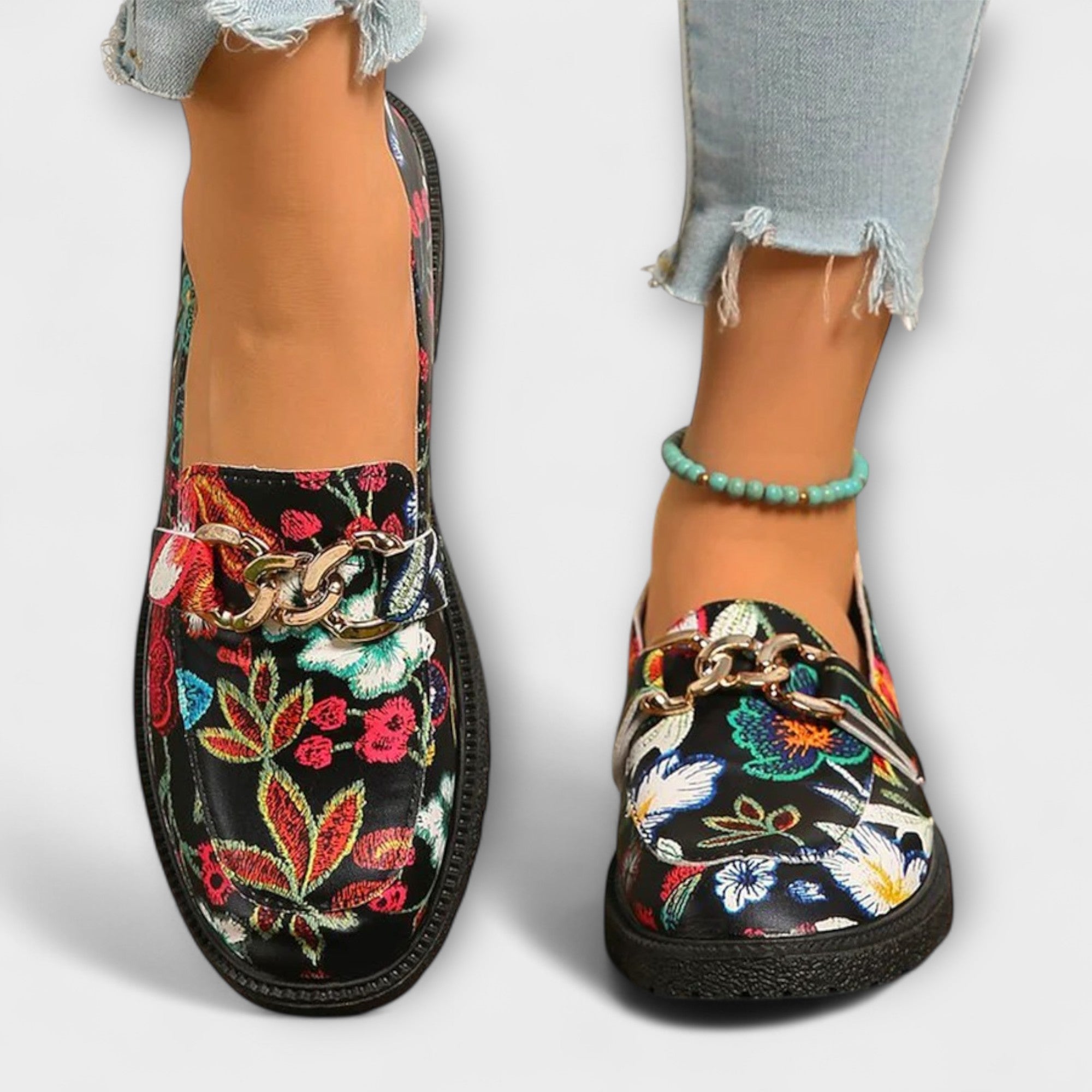 Savrani™ | Mocassini Multicolore con Motivo Floreale