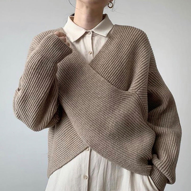 Savrani™ | Pull in maglia incrociata chic