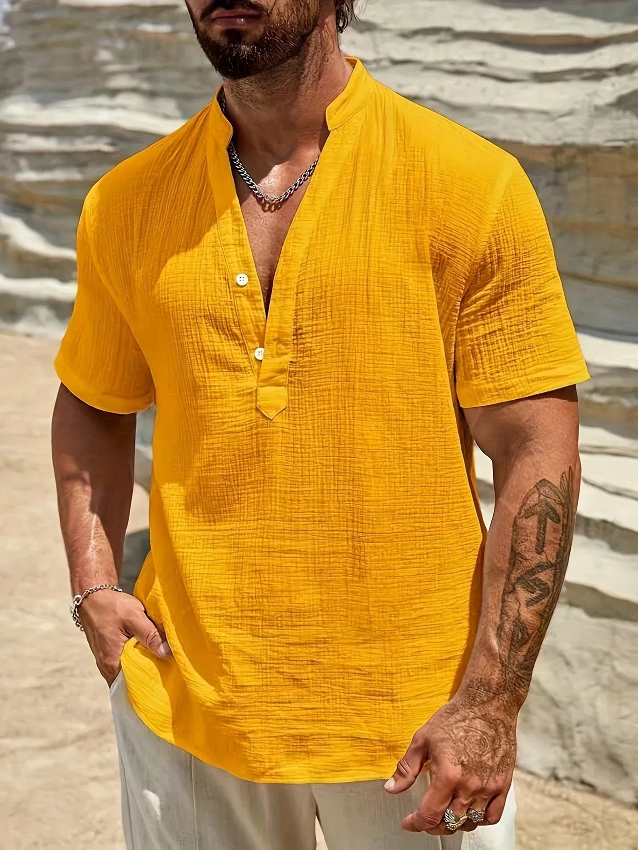 Savrani™ | Camicia estiva elegante con collo alto
