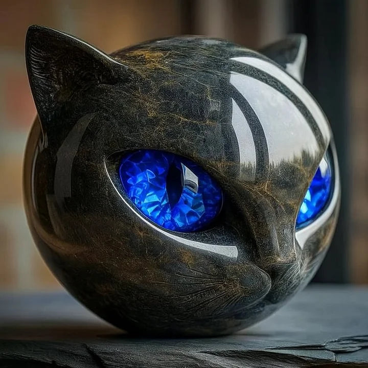 Savrani™ | Scultura testa di gatto nero