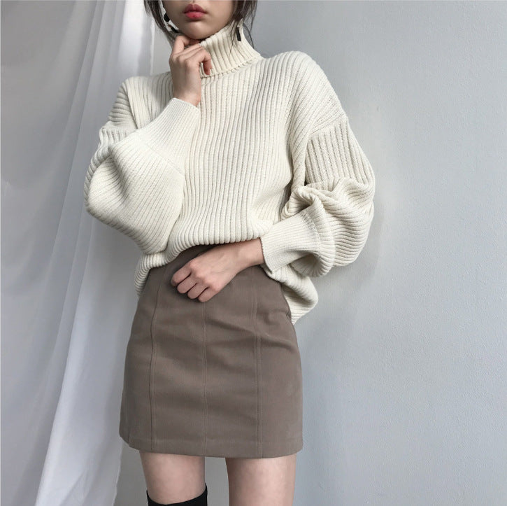 Savrani™ | Pullover di lusso con colletto alto e maniche a palloncino