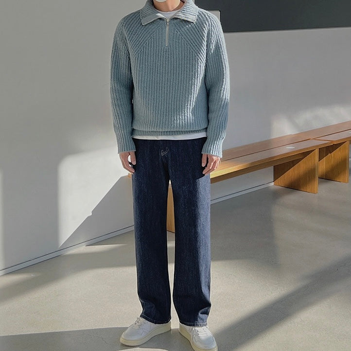 Savrani™ | Pullover Azure a quarti di zip.