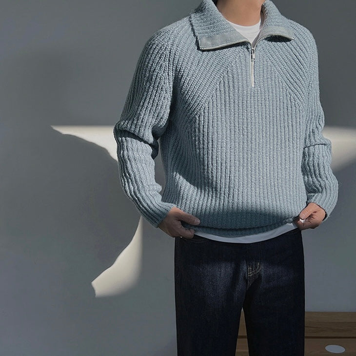 Savrani™ | Pullover Azure a quarti di zip.