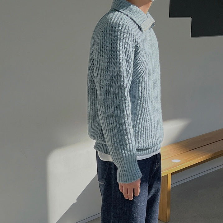 Savrani™ | Pullover Azure a quarti di zip.