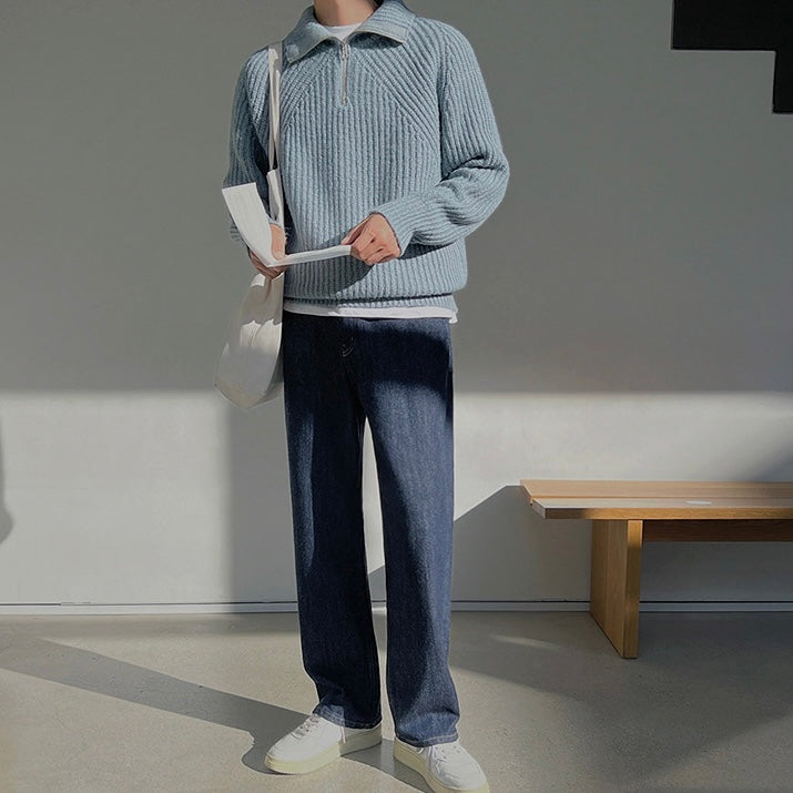 Savrani™ | Pullover Azure a quarti di zip.