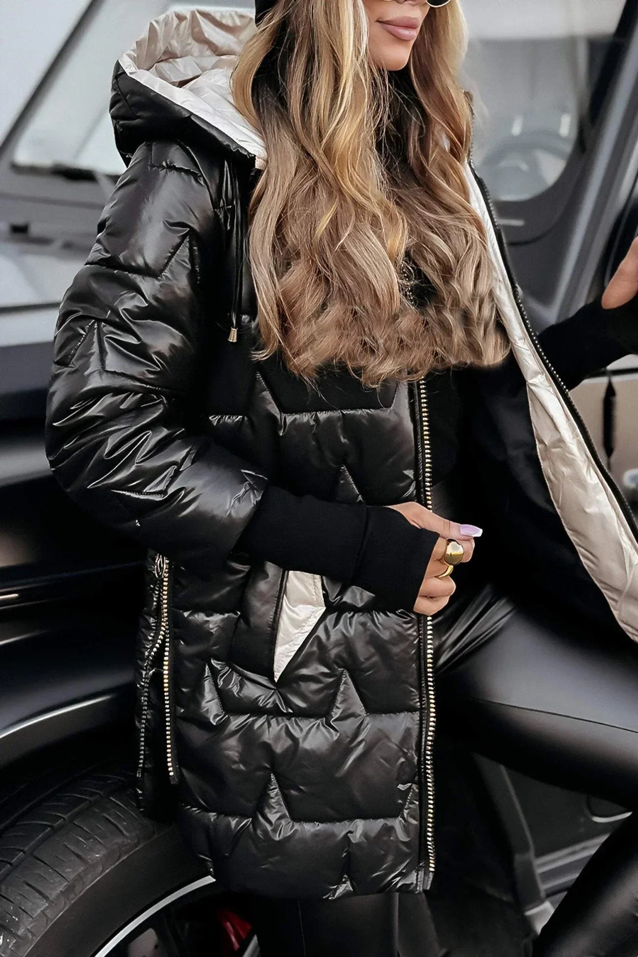 Savrani™ | Cappotto invernale elegante con cappuccio e imbottitura